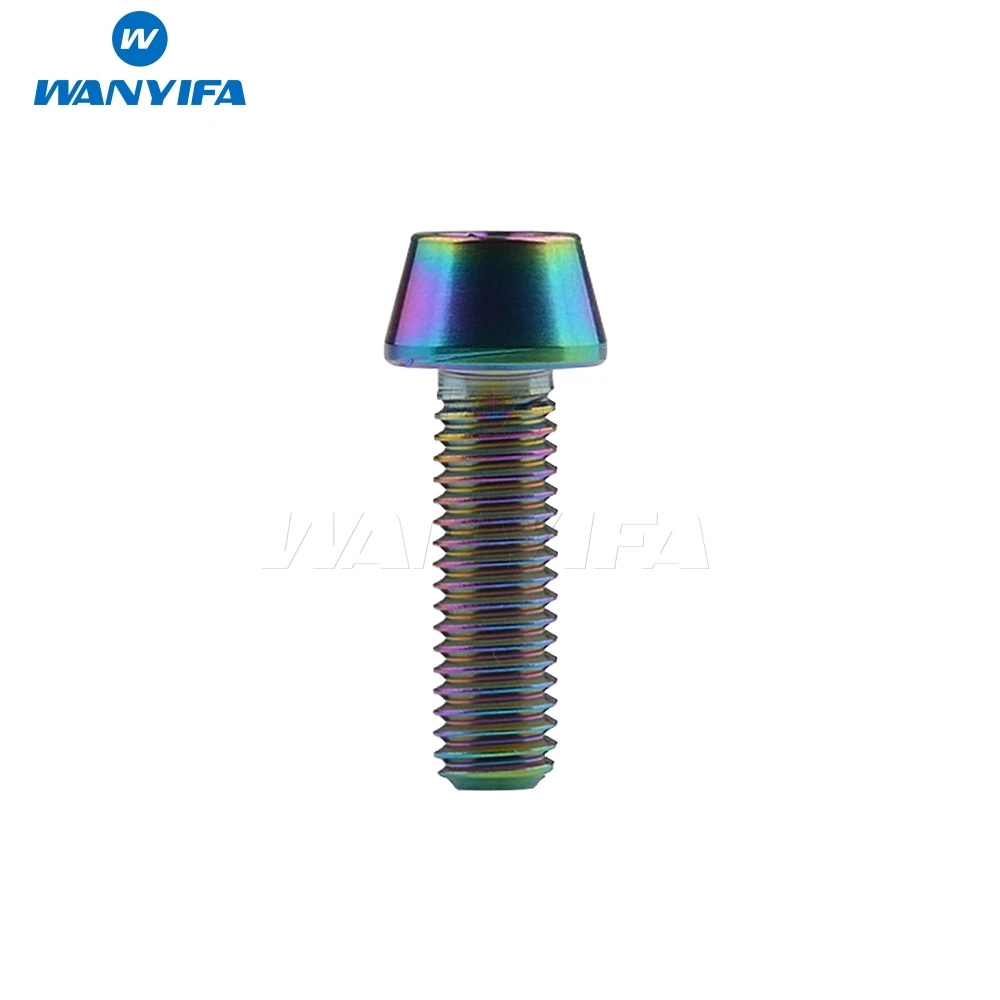 Wanyifa 티타늄 볼트 M5 x 9 16 18 20 25 30 35 40 45 50 55 60mm 알렌 키 테이퍼 헤드 볼트 나사 자전거 줄기 시트 포스트