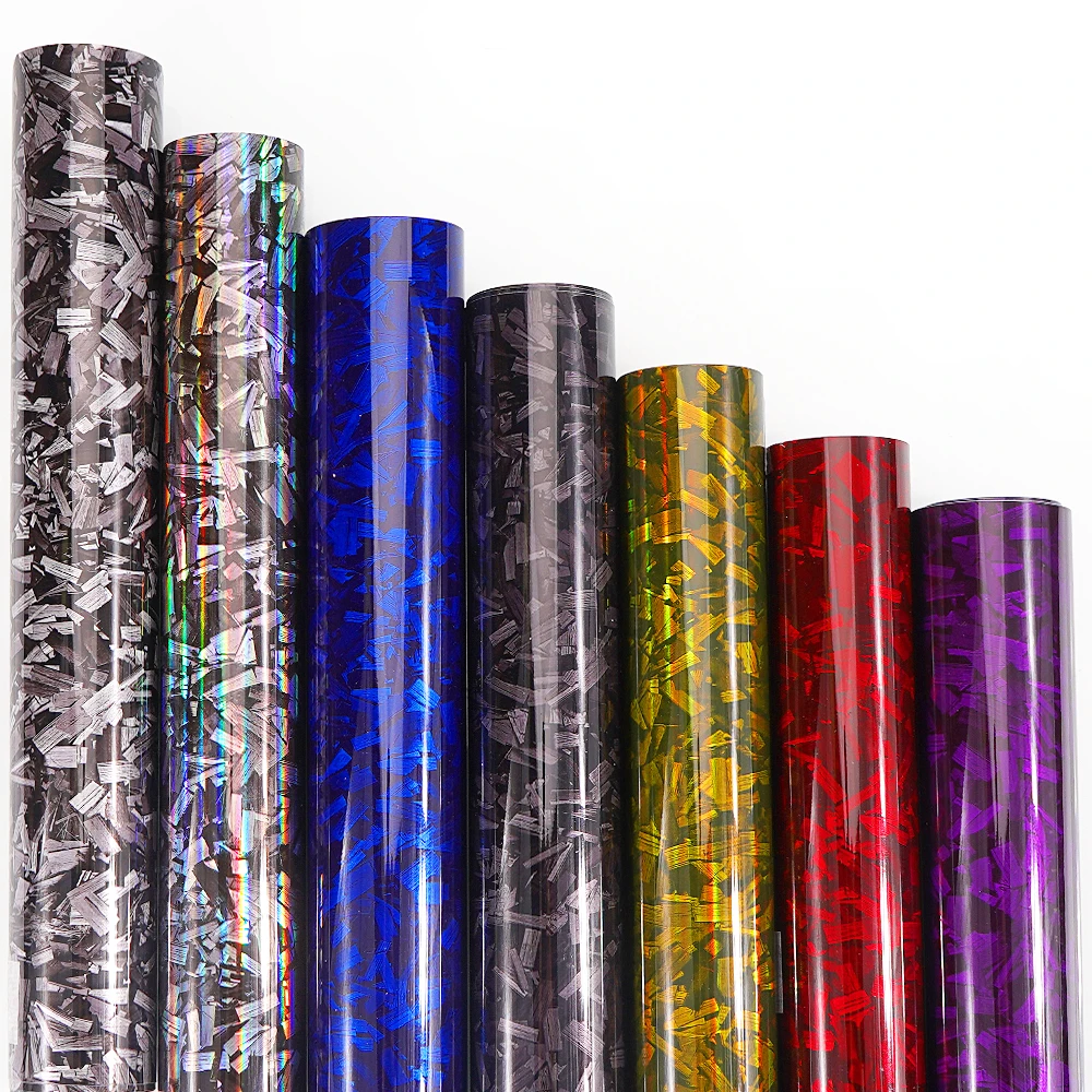 50/30cm * 300cm 자동차 스티커에 대 한 후드 접착 비닐에 높은 광택 블랙 골드 실버 레드 단조 탄소 섬유 비닐 랩 필름