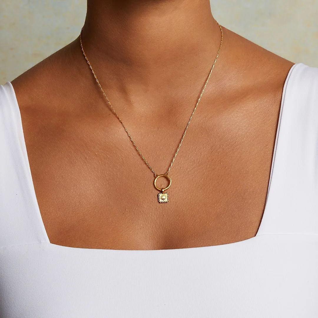 여성을위한 절묘한 방수 문 스타 태양 악마의 눈 펜던트 매력 골드 컬러 DIY 액세서리 스테인레스 스틸 쥬얼리