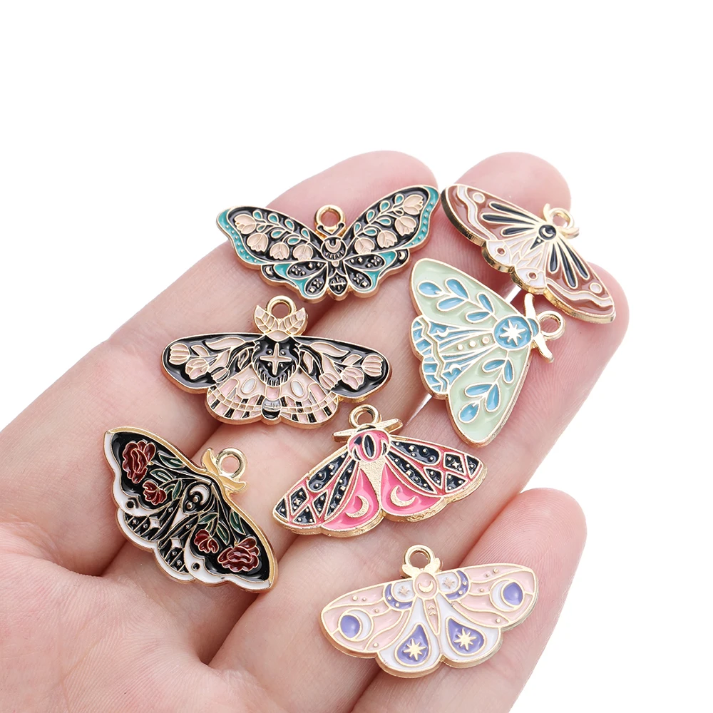 10 개/몫 드롭 오일 합금 금속 나비 매력 DIY 팔찌 목걸이 쥬얼리에 대한 동물 펜던트 액세서리 만들기
