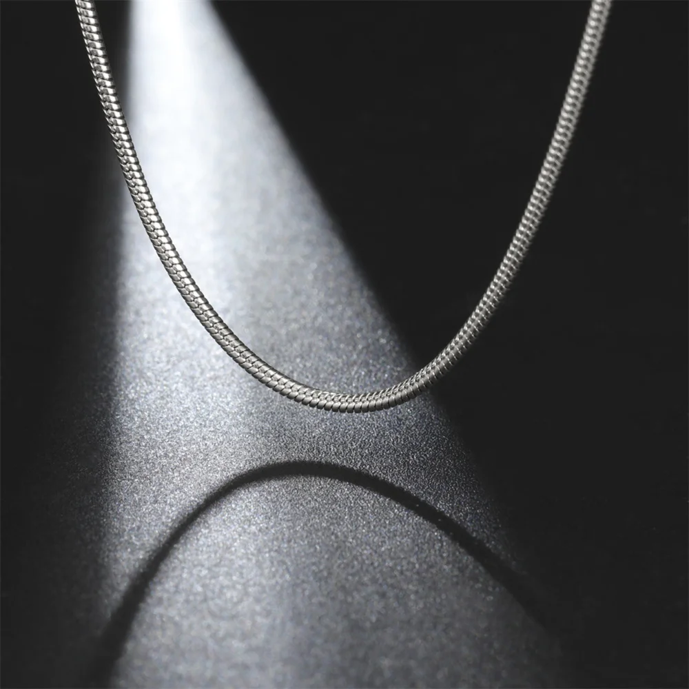 My Shape 여성용 라운드 스네이크 체인 목걸이, 스테인레스 스틸 링크 체인, 0.9mm, 1.2mm, 2mm 체인 초커, 패션 주얼리 선물