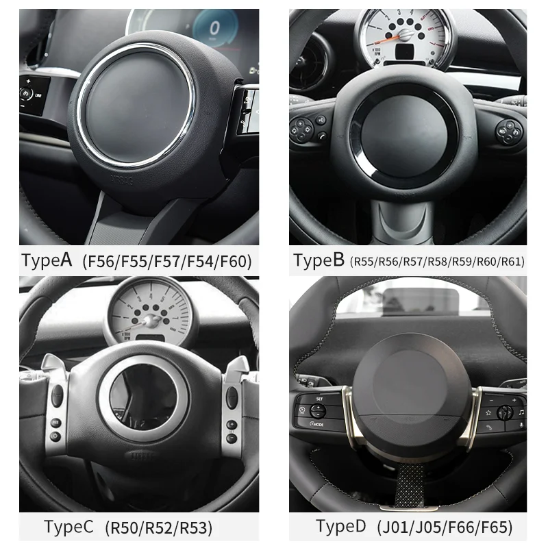 자동차 스티어링 휠 스티커 미니 쿠퍼 R55 R56 R57 R60 R50 R52 R53 F56 F54 F60 PU 가죽 스티커 인테리어 자동차 액세서리
