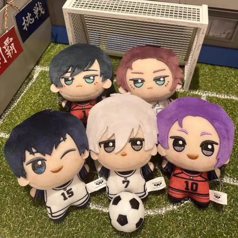 10cm 새로운 블루 잠금 플러시 펜던트 키 체인 Isagi Yoichi Nagi Seishiro Mikage Reo Rin Itoshi Itoshi Sae 액션 인형 장난감 가방 선물