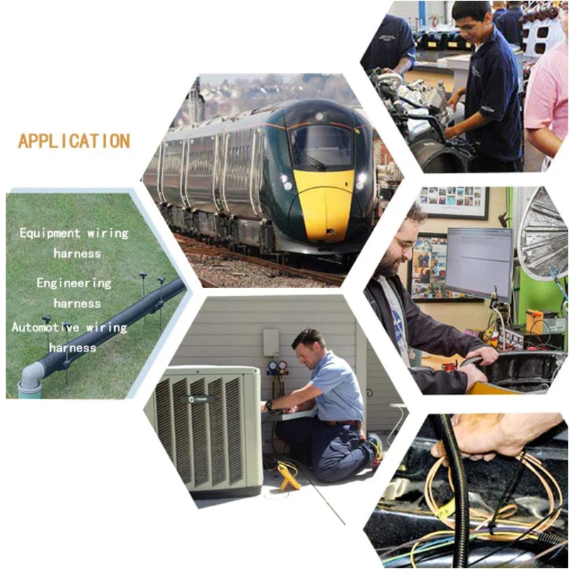 3/1m 절연 골판지 튜브 파이프 나일론 와이어 하네스 케이싱 케이블 슬리브 코드 덕트 커버 자동차 자동차 기계 라인 보호기