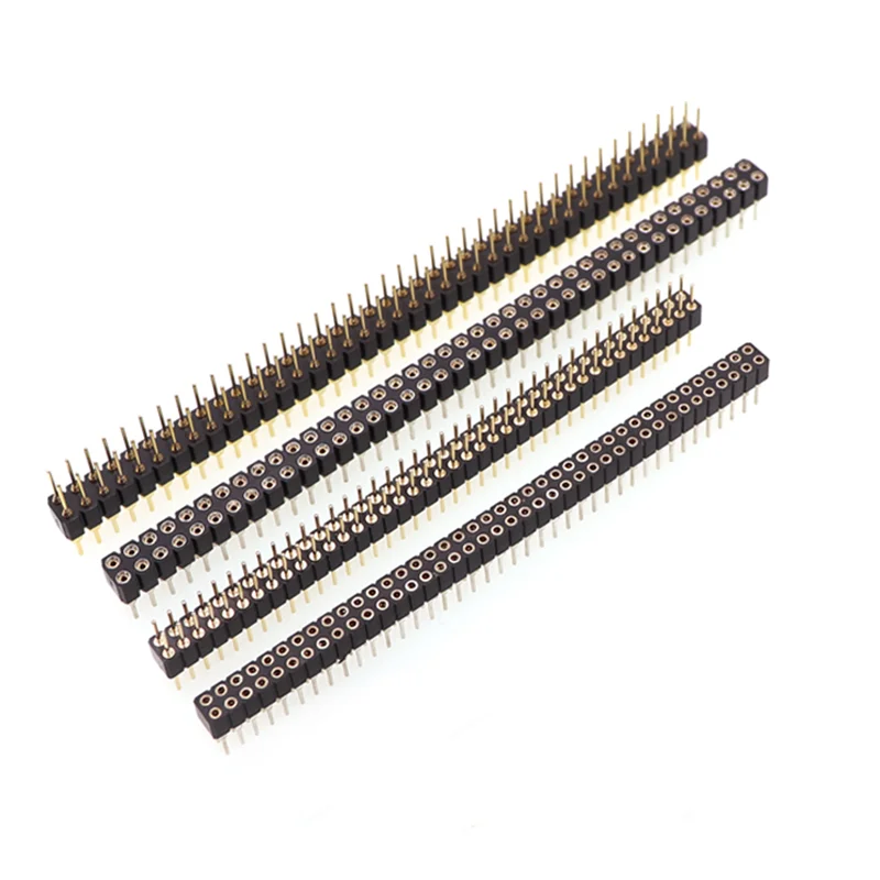 5 Pcs 둥근 구멍 핀 헤더 2.0MM/2.54MM 피치 행 암/수, 단일 행 1x40P 행 2x40P 이중 행 핀 라운드 핀 금도금