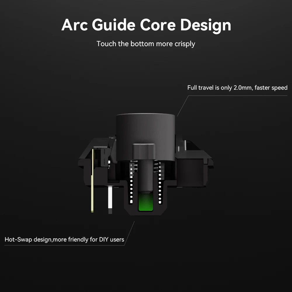 Haute42 Kailh Hitbox 컨트롤러 용 로우 프로파일 섀도우 헌팅 스위치 기계식 키보드 Hitbox 용 2.0mm 선형 무음 스위치