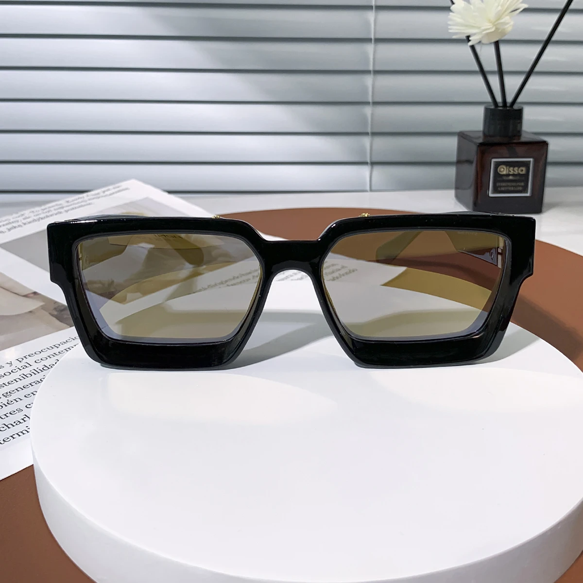 루이아오 레트로 블랙 백만장자 쉐이드 럭셔리 선글라스 2025 남성용 디자이너 유명 브랜드 사각 선글라스 남녀 공용