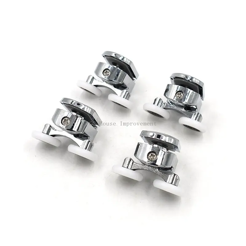 23mm/25mm/27mm 샤워 도어 롤러 아연 합금 이중 휠 슬라이딩 샤워 도어 롤러 베어링 휠 러너 교체