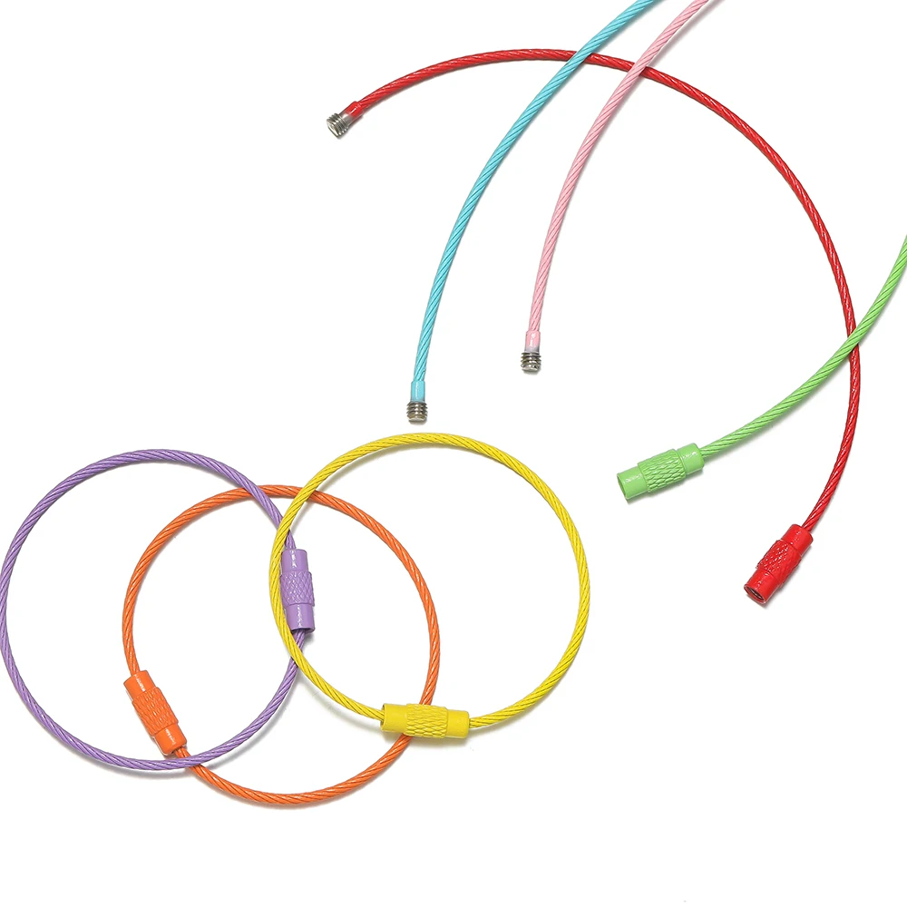 10 개/몫 50mm 철 열쇠 고리 다채로운 키 체인 반지 보석에 대 한 나사 잠금 키 체인 만들기 DIY 결과