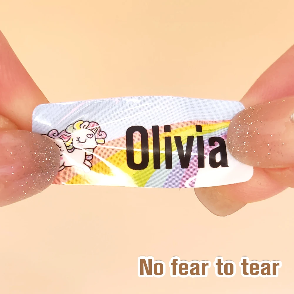 210pcs 사용자 정의 방수 이름 태그 스티커 Kawaii 편지지 스티커 데칼 어린이 학교에 대 한 개인화 된 이름 레이블