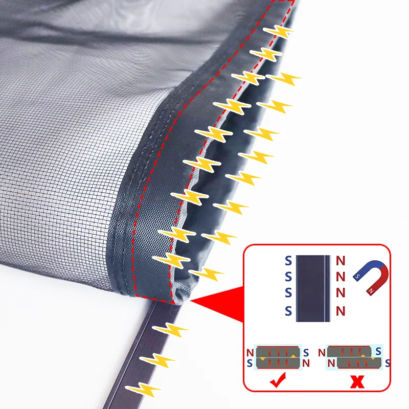 DTGJ 마그네틱 스크린 윈도우 모기장, 맞춤형 크기, 블랙 투명 유리 섬유 메쉬 에어 얇은 명주 그물, 곤충 방지 파리 커튼, 신제품 방충 파리커튼은 집 창문,자동차 창문,