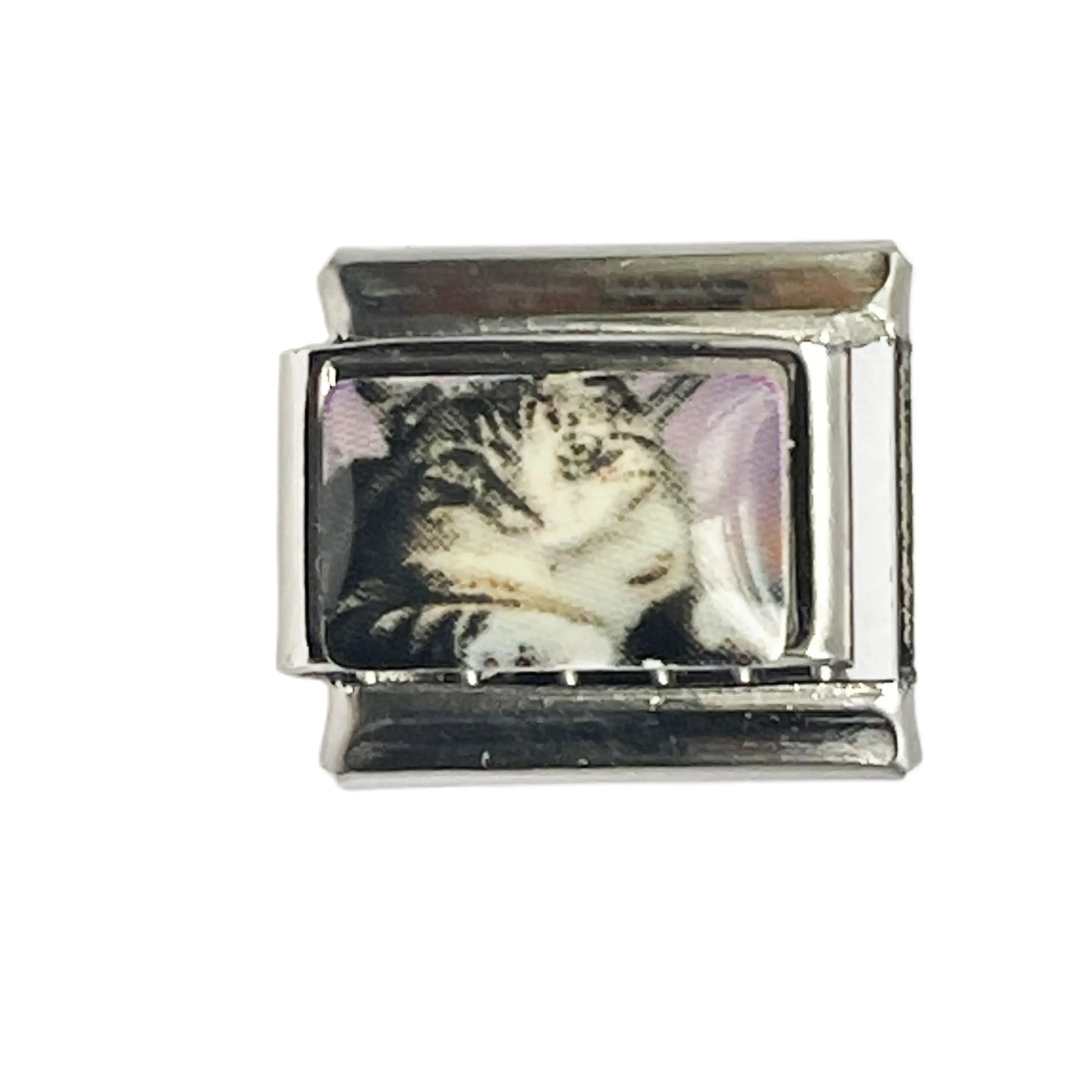 2024 새로운 귀여운 만화 고양이 이탈리아어 매력 링크 맞는 9mm 스테인레스 스틸 팔찌 DIY 쥬얼리 만들기 도매