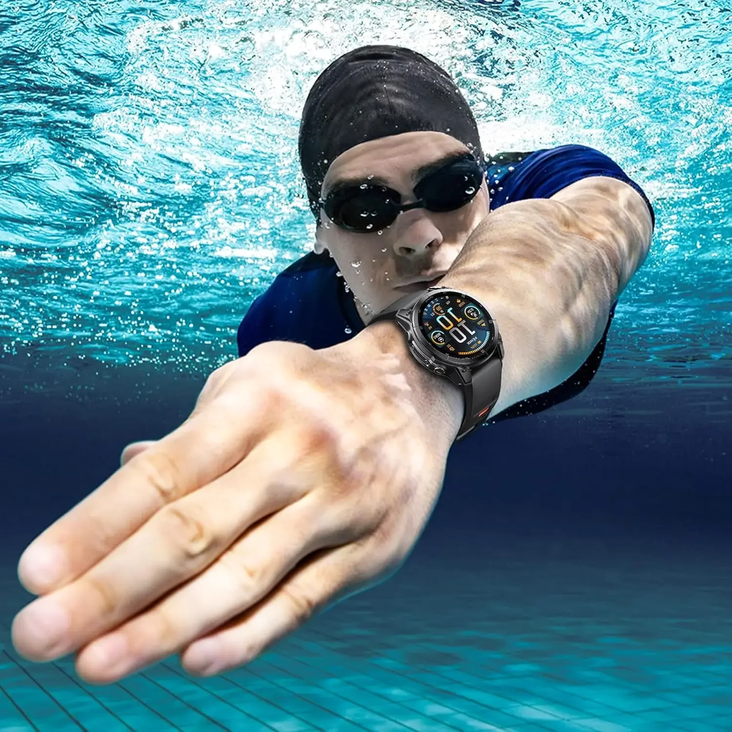 QuickFit 26mm 22mm Garmin Fenix ​​E 8 7X 7 6 6X/Epix Pro Gen 2 51mm 47mm/Tactix 시계 밴드 액세서리 용 2 톤 실리콘 스트랩