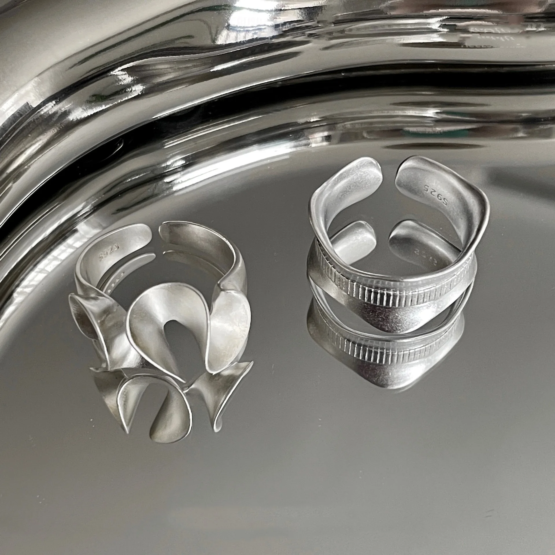 XIYANIKE 여성용 힙합 불규칙 트위스트 커프 핑거 링, 펑크 패션, 새로운 쥬얼리, 친구 선물, 파티