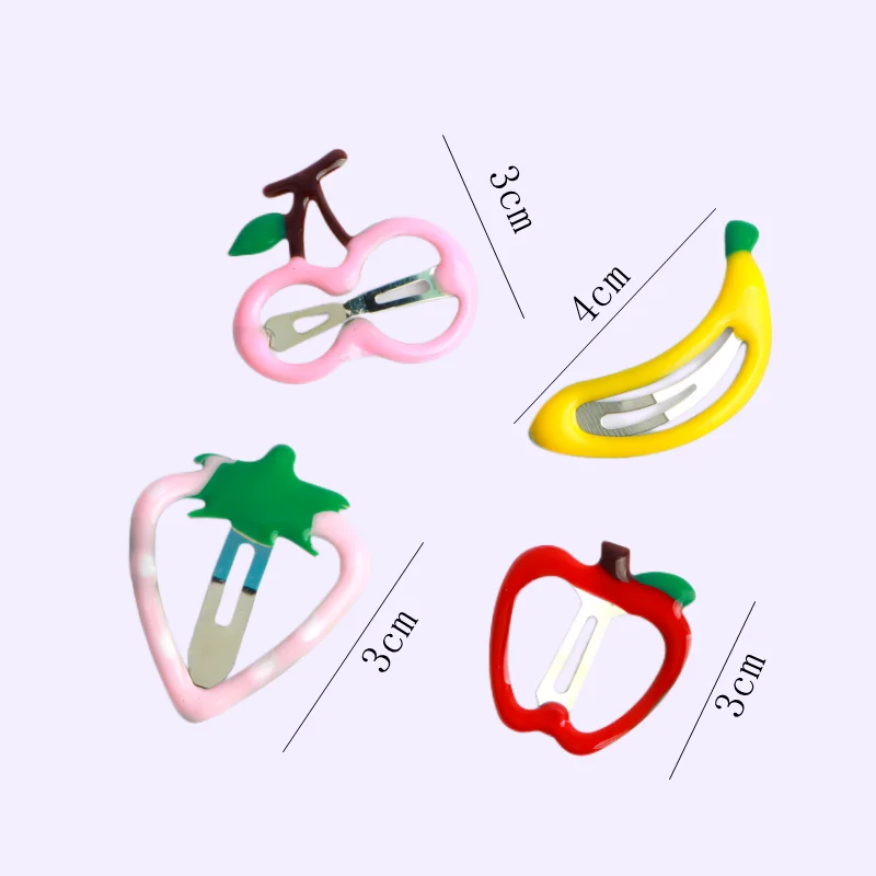 10 개/몫 여자를위한 뜨거운 달콤한 딸기 과일 BB 머리 발톱 사이드 클립 여자 아이 머리핀 부티크 헤어 액세서리 모자를 쓰고 있죠