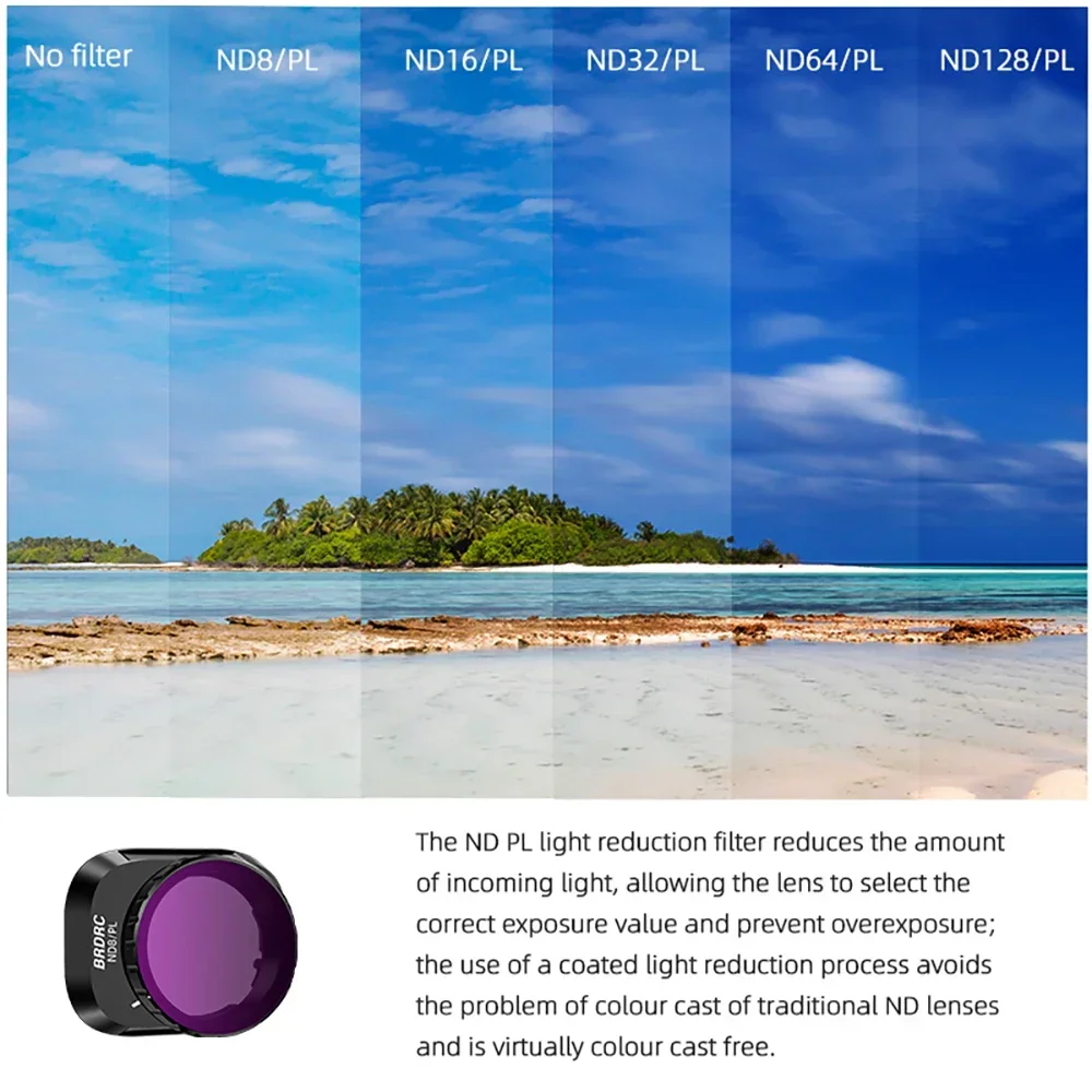 DJI Mini 4 Pro UV CPL ND8/ND16/ND32 ND64 중립 밀도/ND PL 필터 세트 드론 사진 액세서리용 BRDRC 렌즈 필터