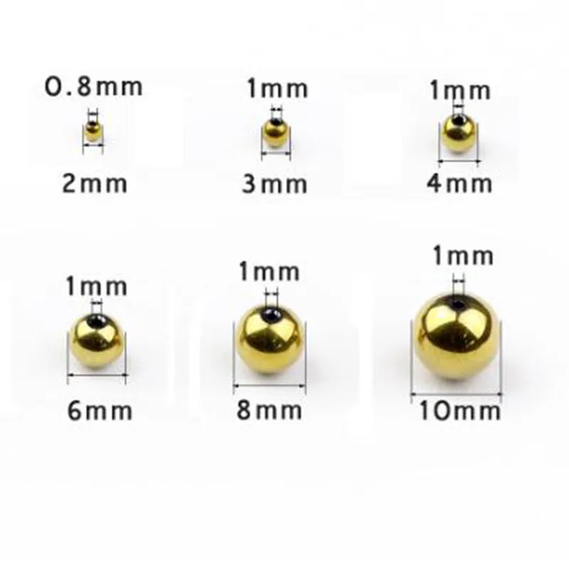 HGKLBB 라운드 적철광 비즈 천연석 2/3/4/6/8/10mm 골드 컬러 도금 루즈 비즈 쥬얼리 팔찌 DIY 액세서리 만들기