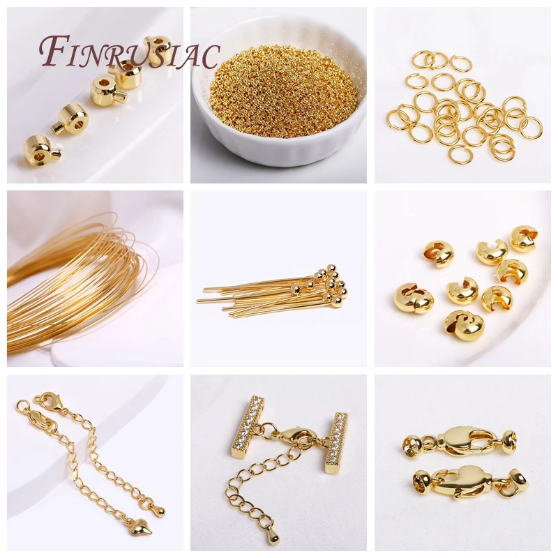 100pcs 18K 골드 도금 볼 크림프 엔드 비즈, 크림프 비즈, DIY 쥬얼리 만들기 용품에 대한 2mm 2.5mm 3mm 스토퍼 스페이서 비즈
