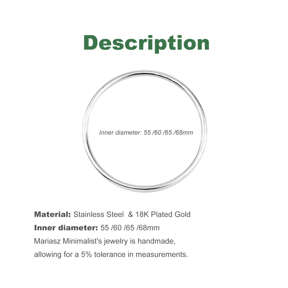 여성을위한 유행 스테인레스 스틸 팔찌 라운드 미니멀리스트 우아한 골드 컬러 팔찌 럭셔리 액세서리 인기 보석