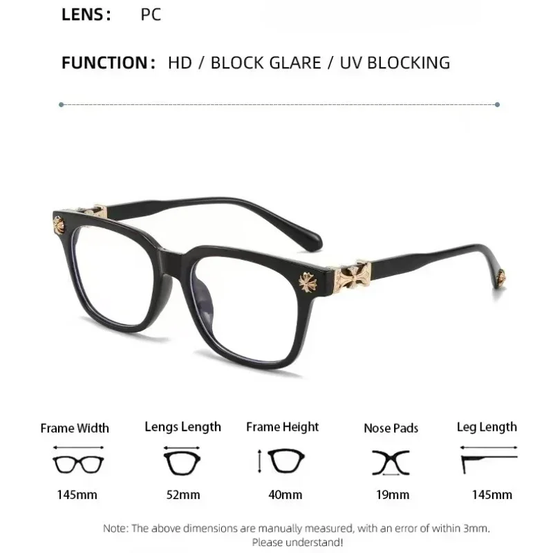 남성 여성 패션 새로운 레트로 전체 프레임 광학 안경 중립 맞춤형 대형 프레임 HD 안티 블루 라이트 광학 안경