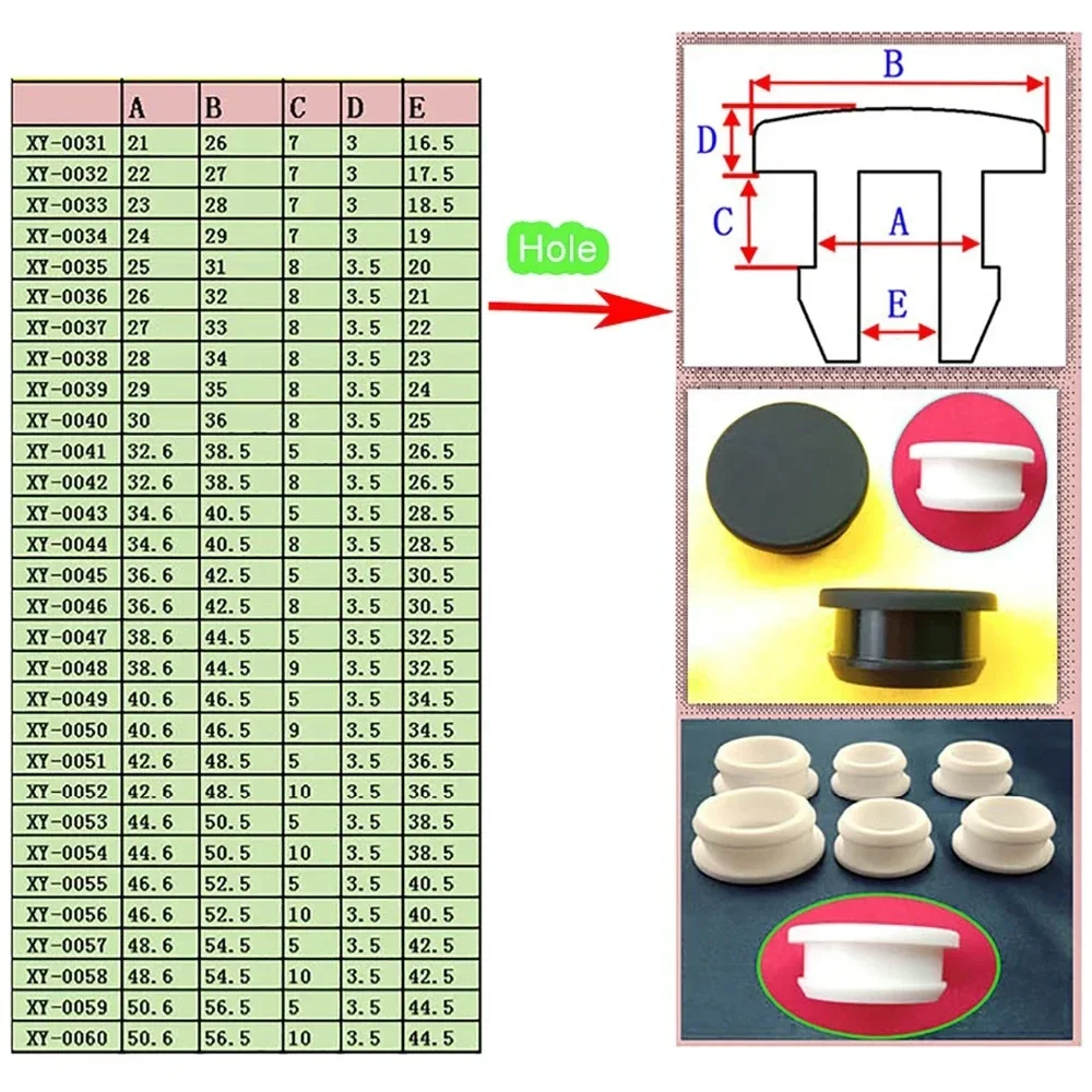 2.5-50.6mm 블랙 원추형 스냅온 실리콘 고무 T자형 플러그 블랭킹 엔드 캡 튜브 인서트 마개 고온 방지