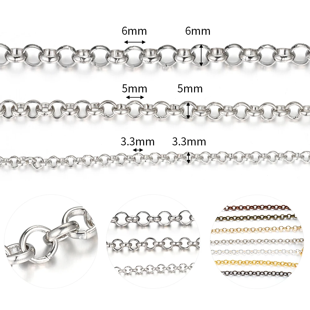 2 메터/몫 구리 링크 목걸이 체인 쥬얼리에 대한 대량 결과 만들기 DIY 목걸이 팔찌 ChainMaterials 수제 용품