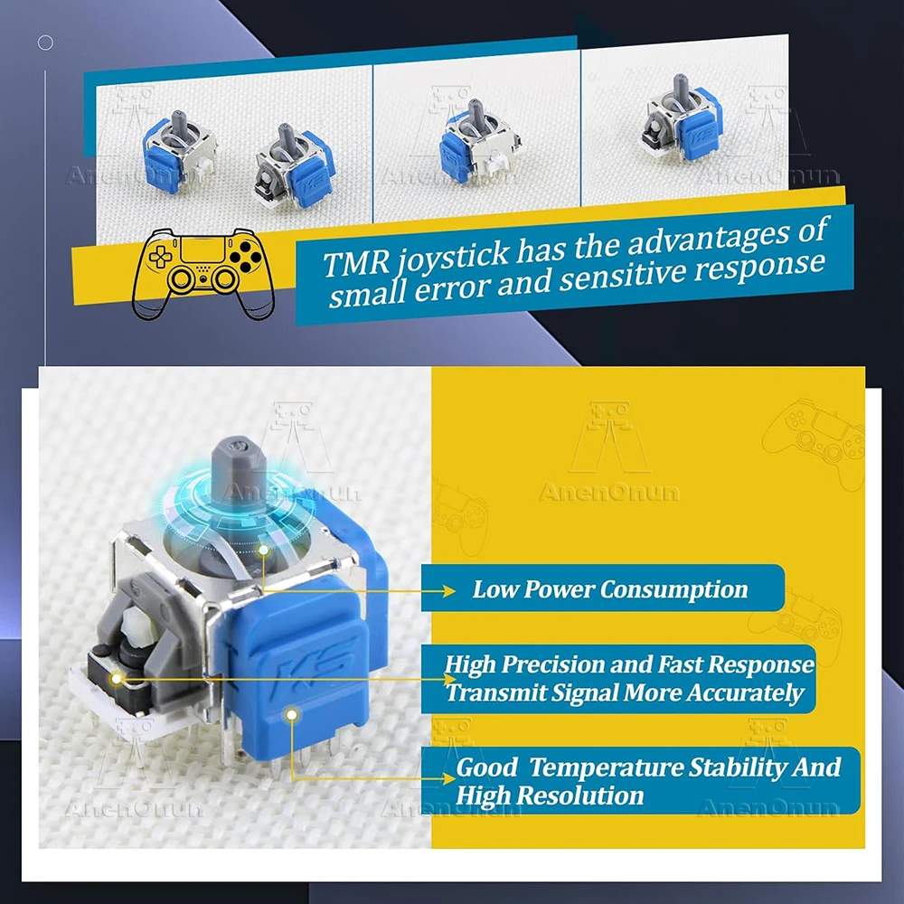 PS5 컨트롤러 용 TMR 전자기 조이스틱 썸 스틱 드리프트 없음 업그레이드 교체 키트 게임 패드 3D 아날로그 센서 액세서리