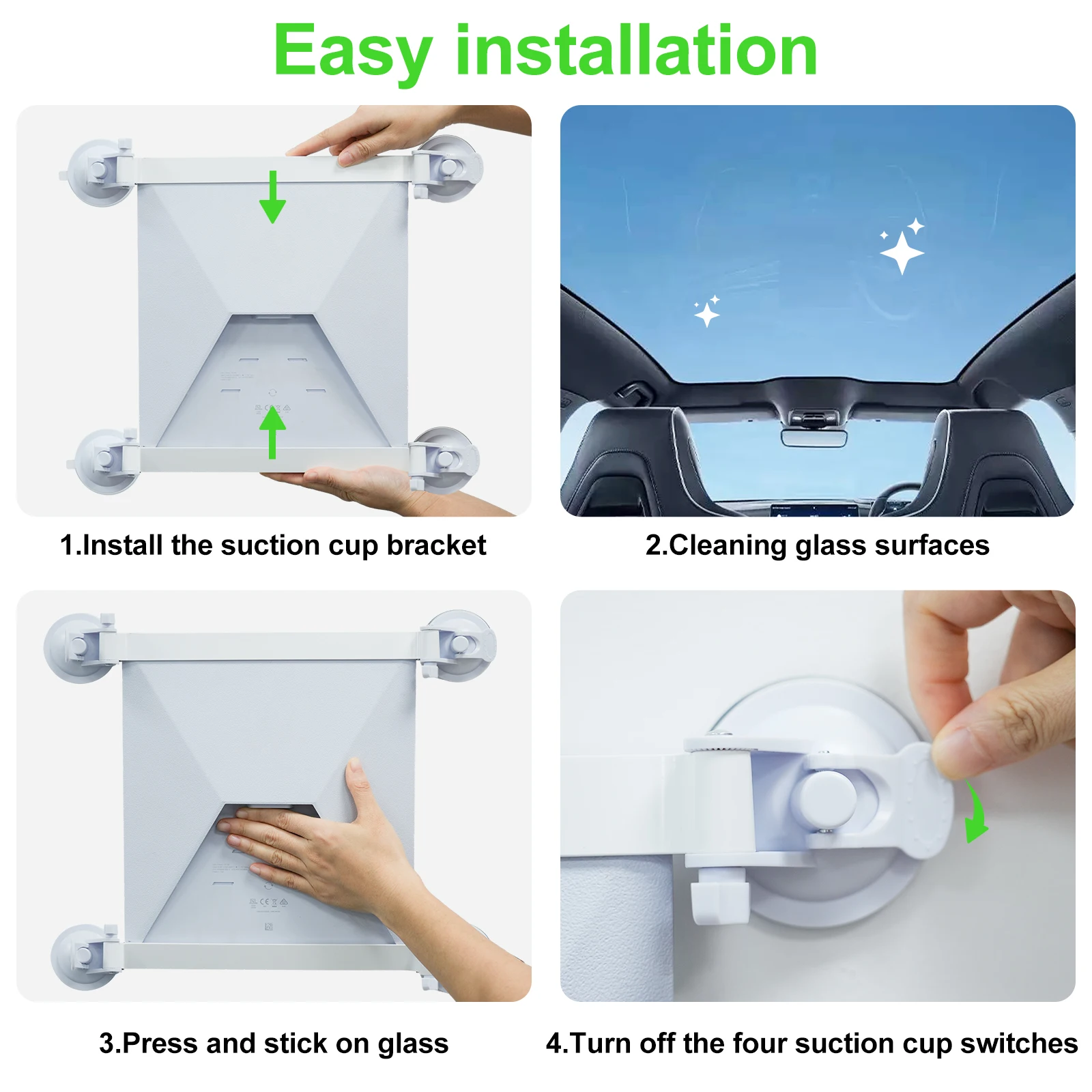 Starlink 미니 흡입 컵 마운트 Starlink 미니 접시 안테나 용 자동차 선 루프/전면 창/후면 창용 Starlink 장착 키트