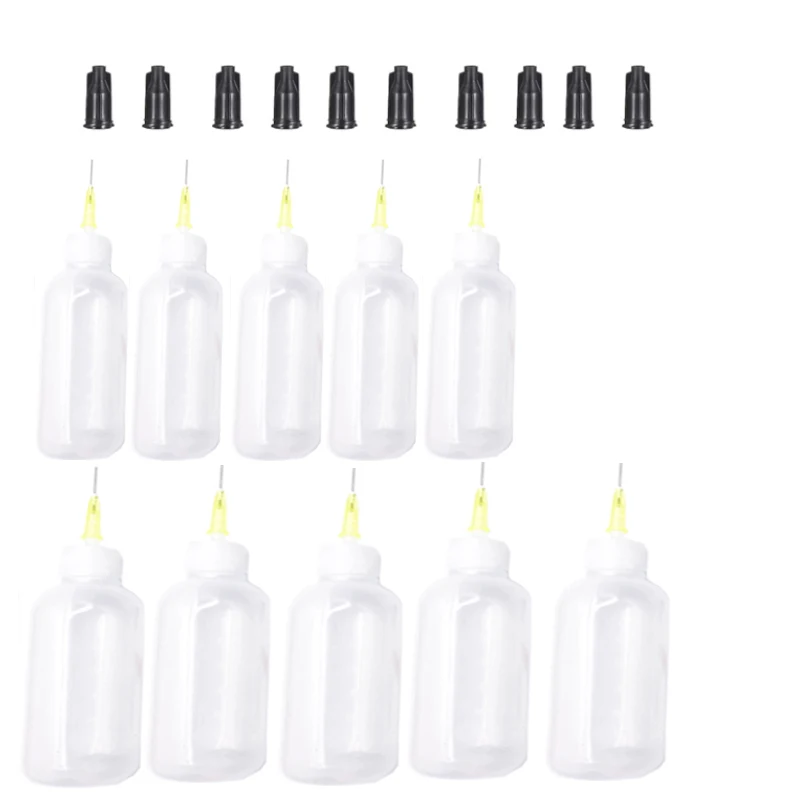 디스펜서 어플리케이터 키트 플라스틱 짜기 병이 없는 드롭 튜브 노즐 및 무딘 팁 바늘 등 액체 접착제 및 잉크에 사용됩니다.