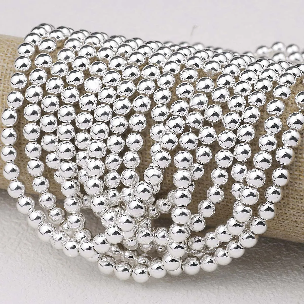 천연 적철광 스톤 KC 골드/실버 컬러 도금 비즈 쥬얼리에 대한 라운드 루즈 비즈 DIY 팔찌 목걸이 액세서리 만들기