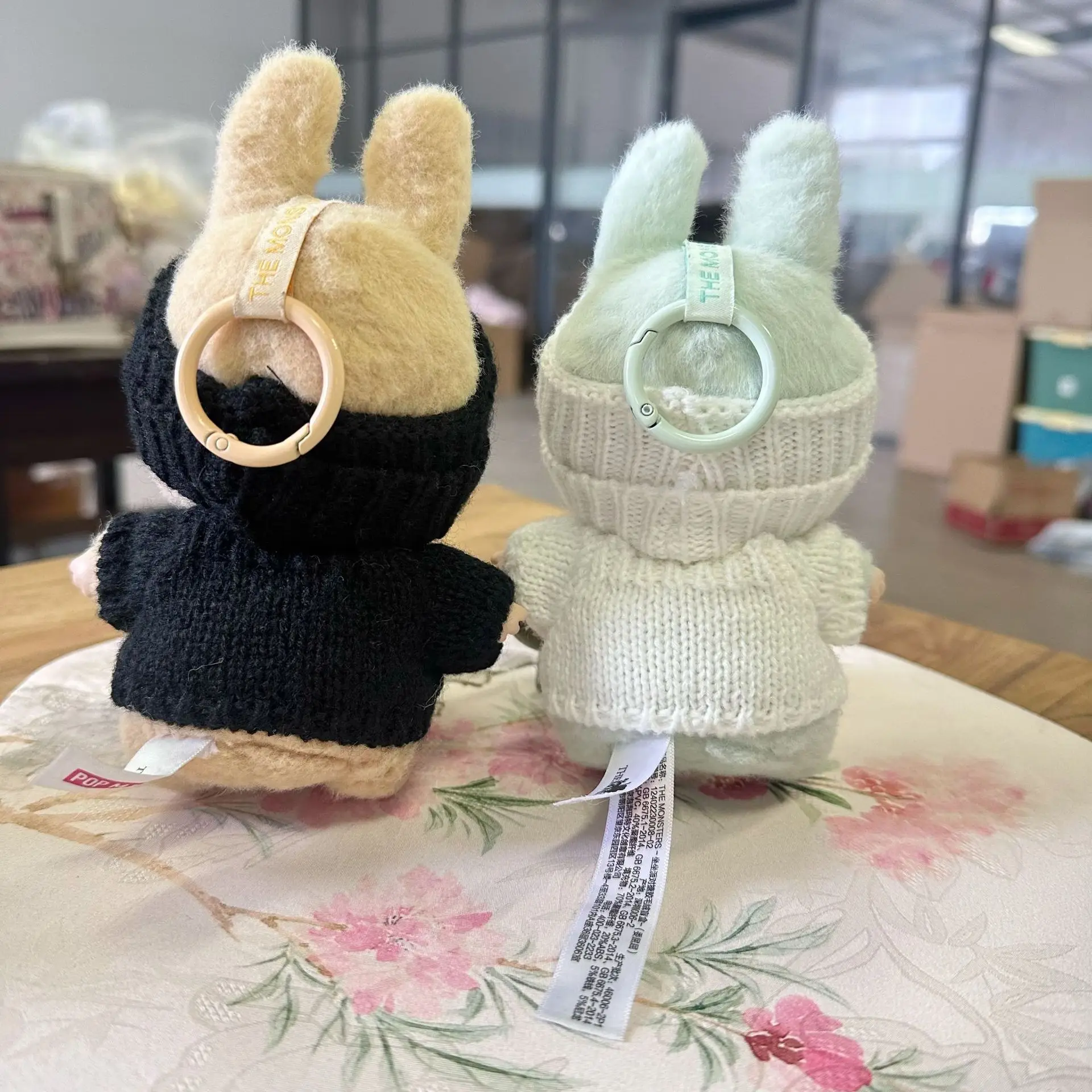 17cm 라푸푸 인형 의류 몬스터 복장 액세서리 앉아 파티 라푸푸 편지 모자 러브 스웨터 캐주얼 신발