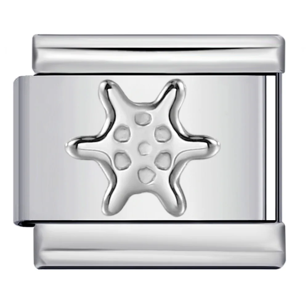 2025 새로운 제기 실버 패턴 모듈 형 이탈리아어 매력 링크 맞는 9mm 팔찌 스테인레스 스틸 여성을 만들기