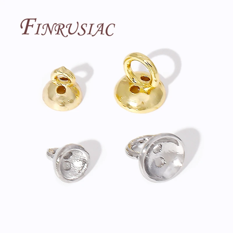 10/20Pcs 보석, 크림프 비즈, 보석 만들기 비즈 캡, 비즈 팁 볼 체인 커넥터에 대한 18k 진짜 금 도금 엔드 캡