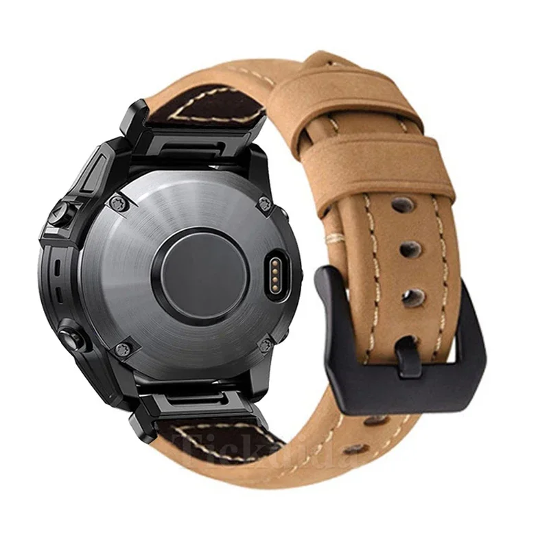 Garmin Epix Pro 51mm 47mm Tactix 8 7 Pro Fenix ​​8 7 7X Enduro3 정품 가죽 시계 밴드 액세서리 용 Quickfit 26mm 22mm 스트랩