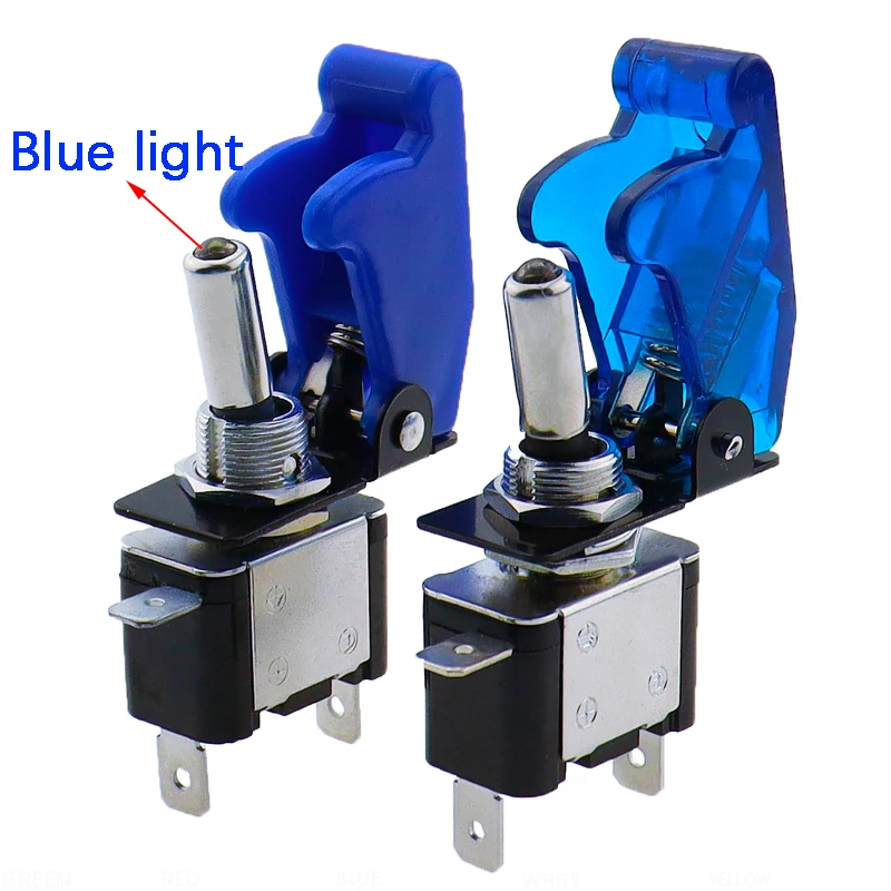 자동 자동차 보트 트럭 조명 Led 토글 스위치 안전 항공기 플립 업 커버 가드 빨간색 파란색 녹색 노란색 흰색 12V20A