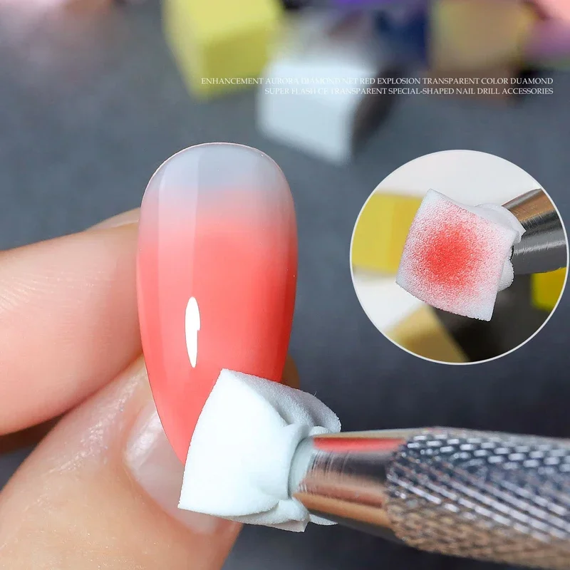 50/100Pc 네일 아트 스펀지 그라디언트 스탬퍼 도구 젤 폴란드어 컬러 그라디언트 브러시 글리터 파우더 도트 펜 매니큐어 액세서리