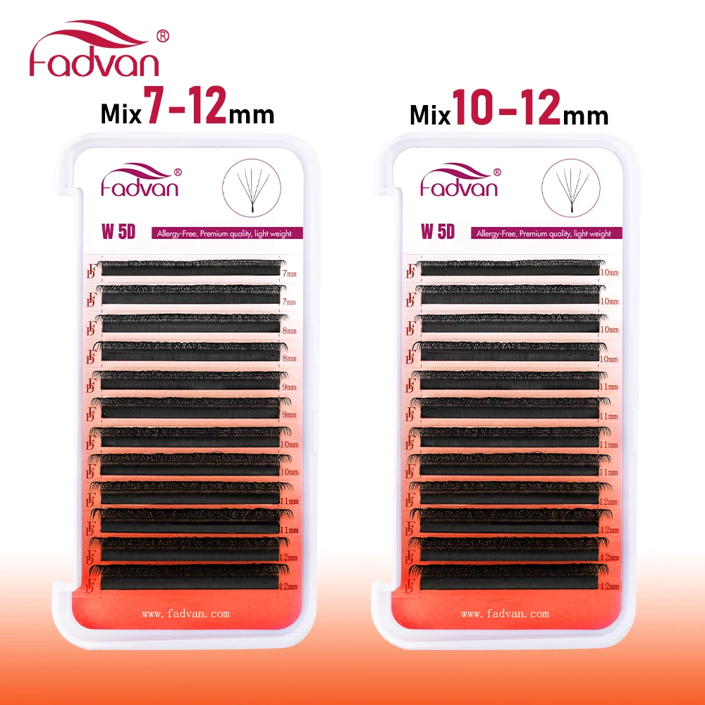 FADVAN YY 모양 프리메이드 볼륨 속눈썹, 여우 눈 속눈썹, 인조 밍크 속눈썹, 브라질 볼륨, 내추럴 소프트, 블랙, 다크 브라운