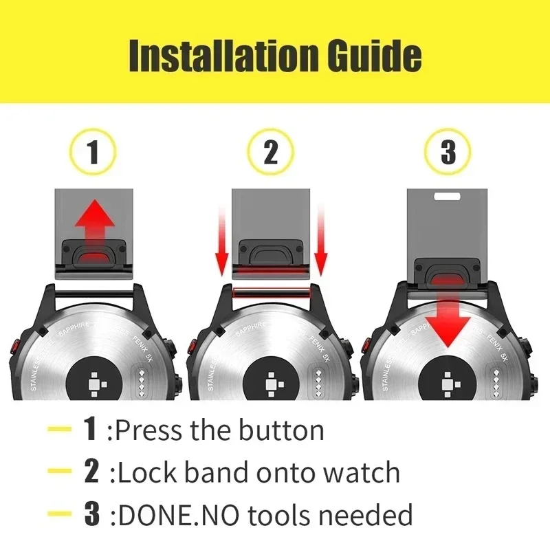 Garmin Fenix 8 7 Pro 7X 6X 5X 8X Plus Garmin Tactix 8 9 7 Epix Pro QuickFit 시계 밴드 용 스테인레스 스틸 스트랩