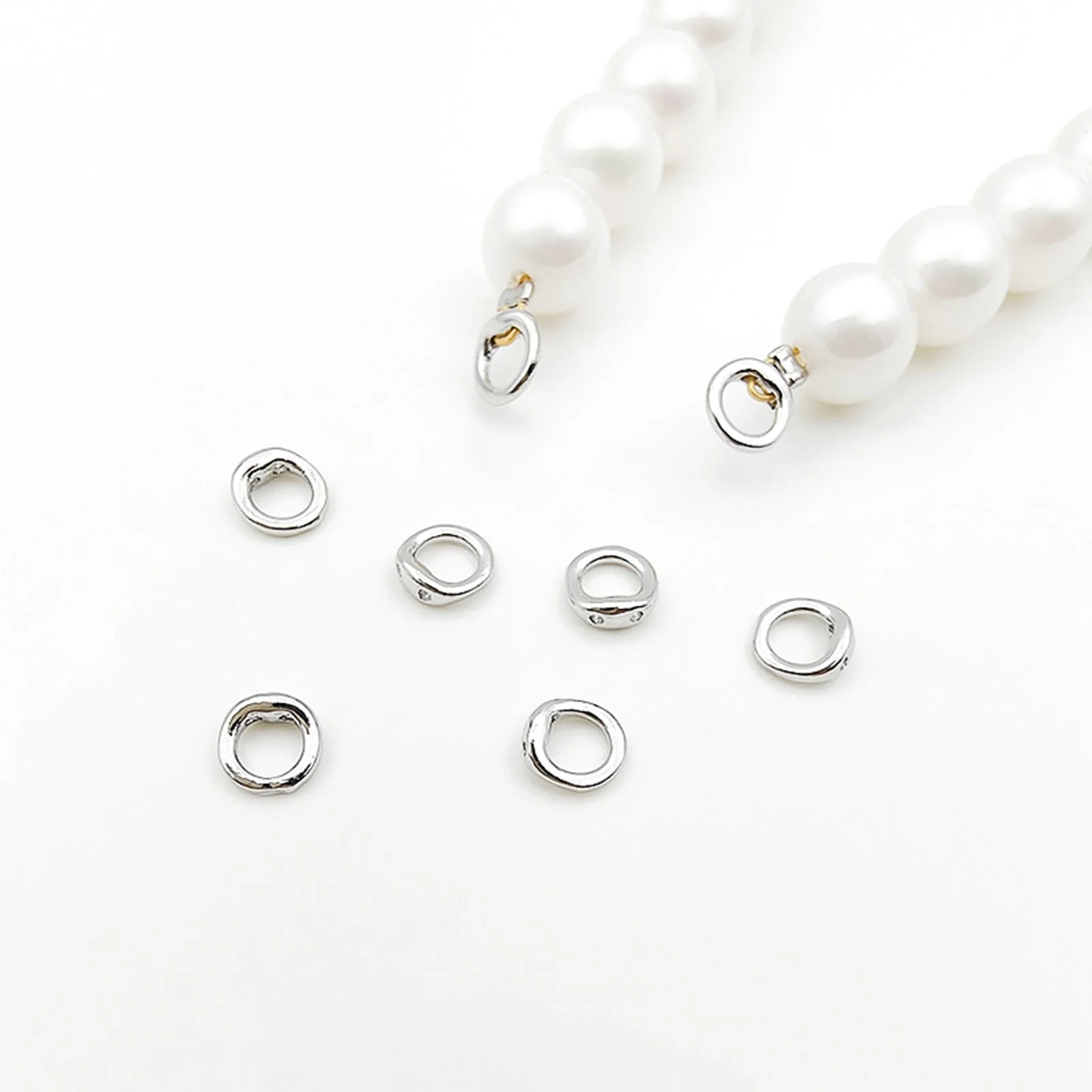 10pcs 황동 끝 구슬 팁 더블 구멍 커넥터 반지 목걸이 팔찌 쥬얼리에 대 한 엔드 캡 액세서리 5.5mm 직경 만들기.