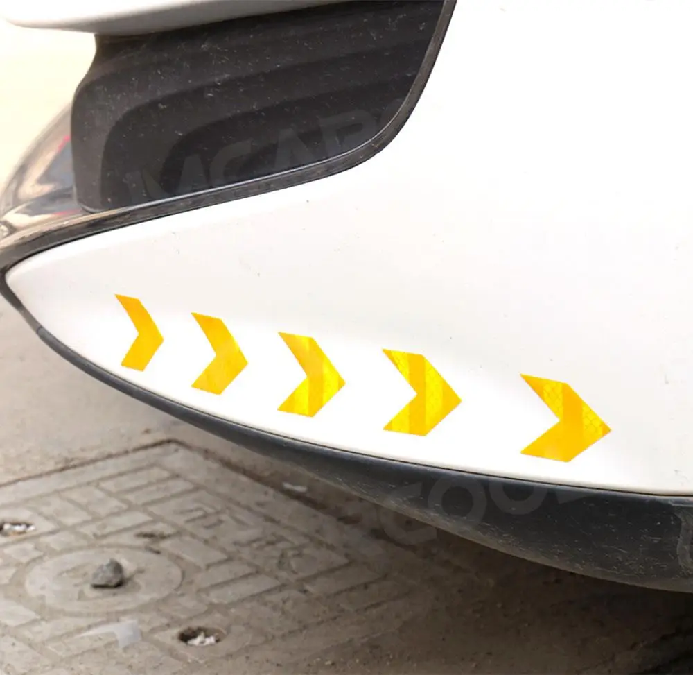 10PCS 화살표 반사 접착 테이프 스티커 데칼 안전 주의 경고 트럭 오토바이 자전거 몰딩에 대 한 반사 테이프