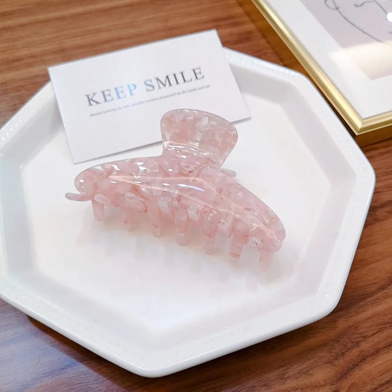 대형 Accetate 표범 인쇄 아크릴 머리핀 헤어 클립 크랩 머리 발톱 여성용 헤어 액세서리 머리 장식 파티 선물