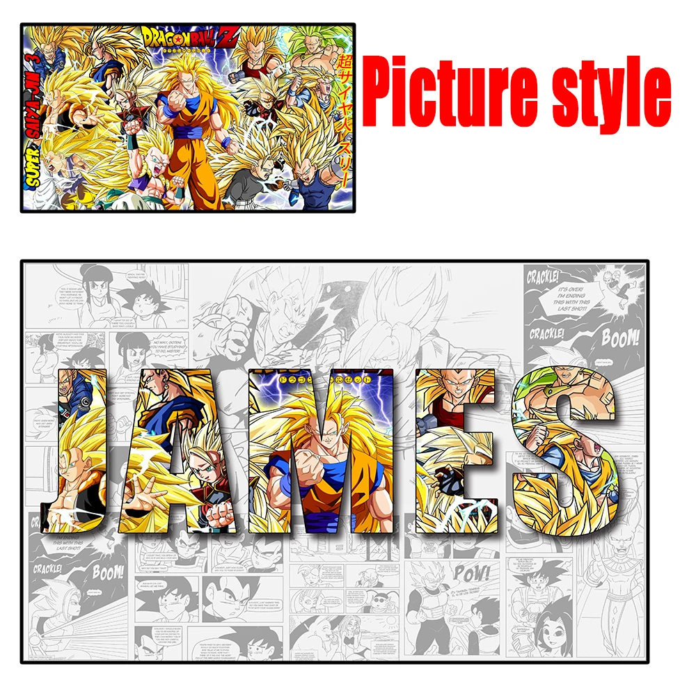 애니메이션 주변 사용자 정의 이름 그림 Goku 포스터 드래곤 볼 포스터 캔버스 회화 벽 예술 어린이 침실 장식 선물