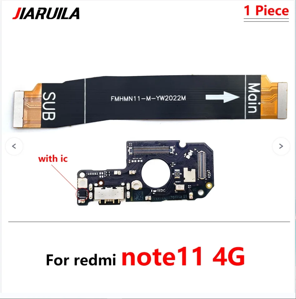 Xiaomi Redmi Note 7 8 8T 9 9S 10 10S 12 Pro 4G 5G Dock 커넥터 마이크로 USB 충전기 충전 포트 메인 보드 메인 플렉스 케이블