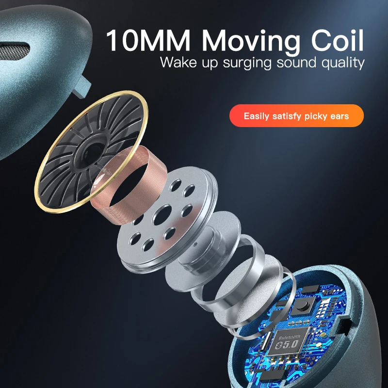 Xiaomi J18 무선 블루투스 헤드셋 HiFI 이어폰 형 스테레오 마이크 터치 방수 TWS 소음 차단 게임용 헤드셋