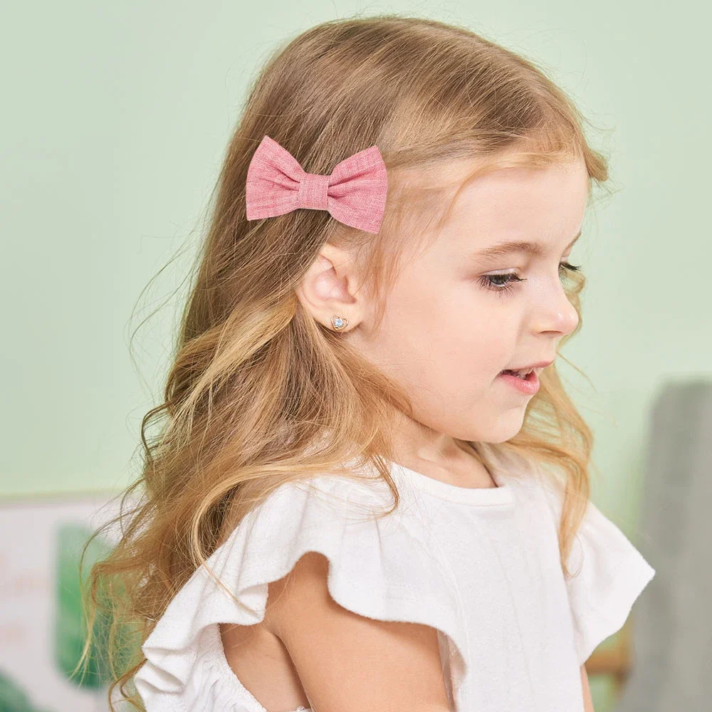 레인보우 활 10 개/대 수제 패브릭 인쇄 자용 부티크 미니 앞머리 활 헤어 클립 인 데이지 헤어 그립 2025 봄 스타일