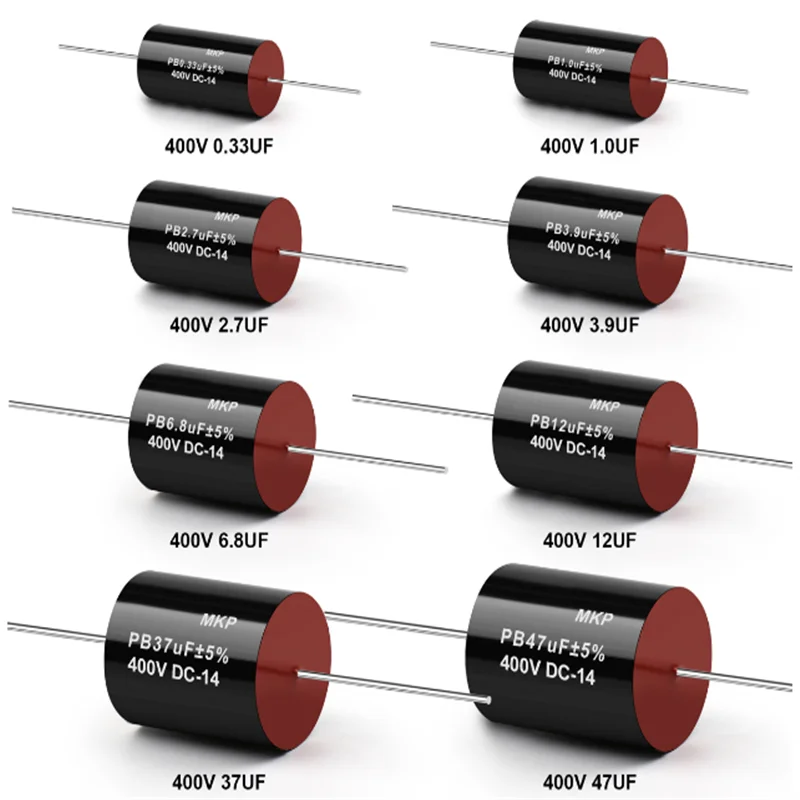 2Pcs MKP 시리즈 400V 0.1uF-47uF Audiophile 주파수 분할 오디오 커패시터 분배기 0.1UF 0.22 0.47 1 2.2UF 4.7UF 스피커 오디오