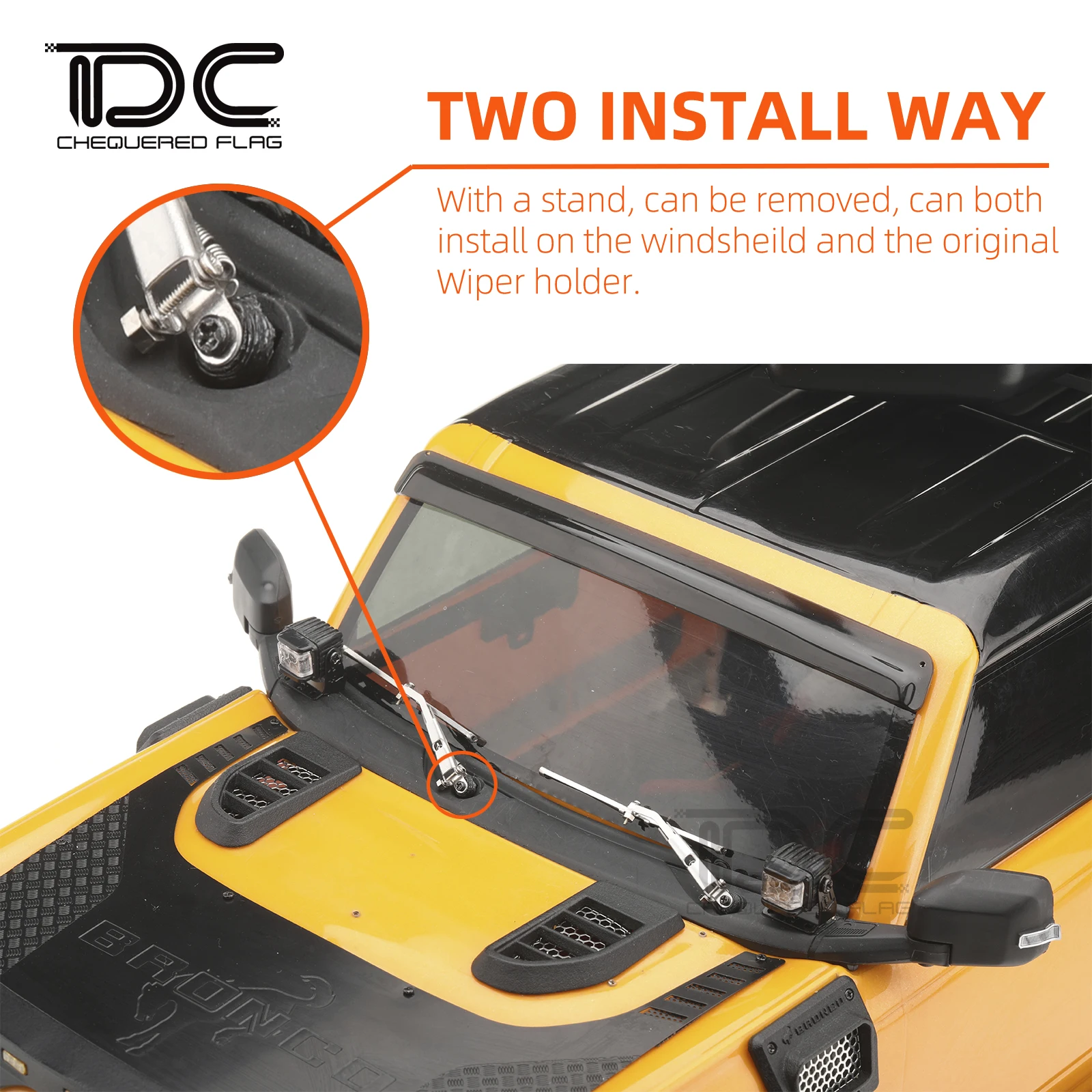 DC 1/10 1/8 스케일 금속 와이퍼 RC 크롤러 자동차 액세서리 TRX4 Defender Bronco G500 MST KM2 부품 용 축 SCX10 지프 체로키