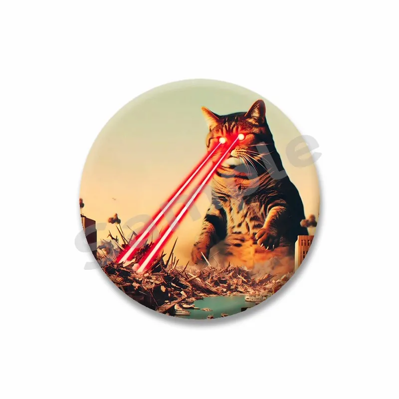 재미 있은 무지개 외계인 고양이 에나멜 핀 의류 가방 액세서리 브로치 만화 공상 과학 배지 쥬얼리 어린이 친구를위한 선물