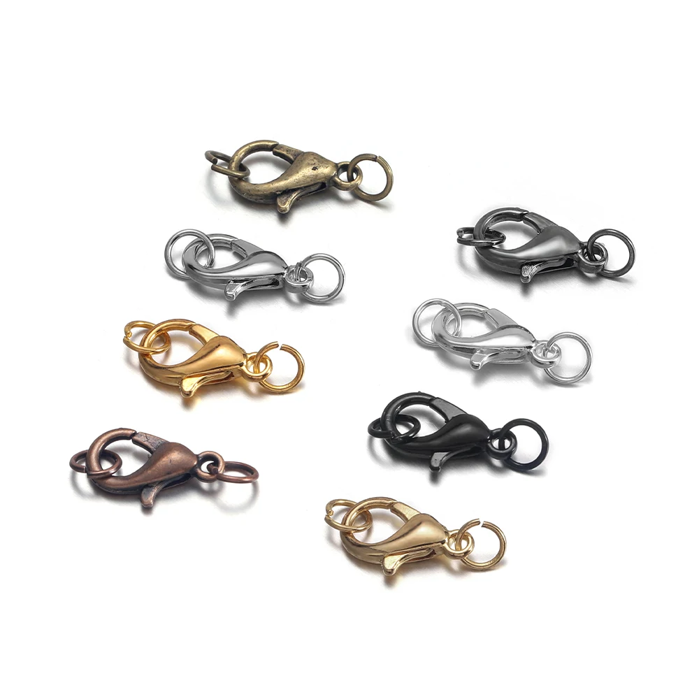 50Pcs 랍스터 Clasps 후크 100Pcs 점프 반지 끝 Clasps DIY 쥬얼리 만들기 용품에 대 한 팔찌 목걸이 커넥터
