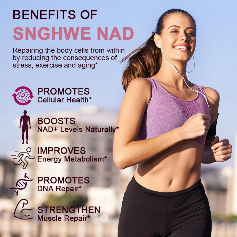 SNGHWE NAD+ 보충제 - 노화 방지 세포 부스터, 자연 에너지 지원 - NAD+ 부스터, 면역 체계 강화